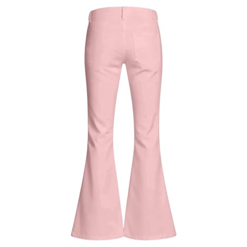 JiXiang Flare Pants Girls High Waist Slim Fit Y2K Bell Bottoms Stretchy Fashion Trouser Stretch Cute Streetwear with Pockets - image 5