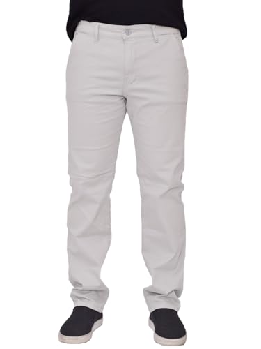 Calça Reta Masculina Sarja Chino Alfaiataria Sport Fino Malloy (BR, Numérico, 50, Regular, Regular, Gelo)