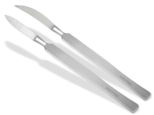 Profi Pediküre-Set Hornhautschaber Skalpell 2-Teilig Fußpflege-Set Scharf aus Rostfreiem Edelstahl Hornhautentferner zur sanften Entfernung der Hornhaut Pediküre Schaber