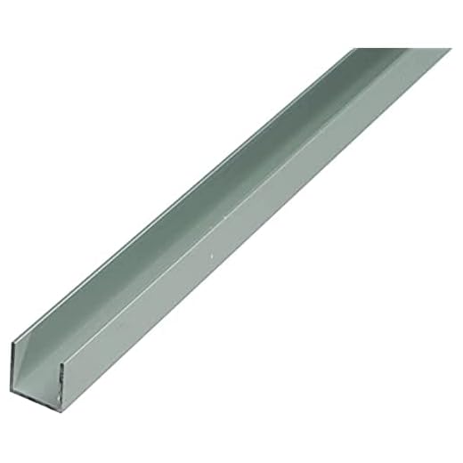 GAH-Alberts 471965 U-profil | aluminium, silverfärgad anodisering | 1000 x 25 x 25 mm