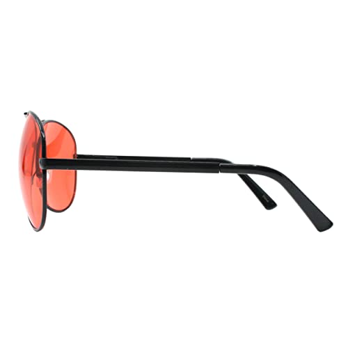 Oversized Cop Pilot Sunglasses Red Lens UV400 Unisex Spring Hinge4
