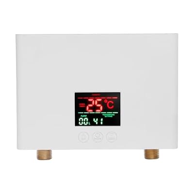 TFCFL 3000W Tankless Electric Water Heater, On Demand Hot Water Heater Electric 110V with Automatic Control System, Leakage Protection and Constant Temperature, Thermostat Function (White)