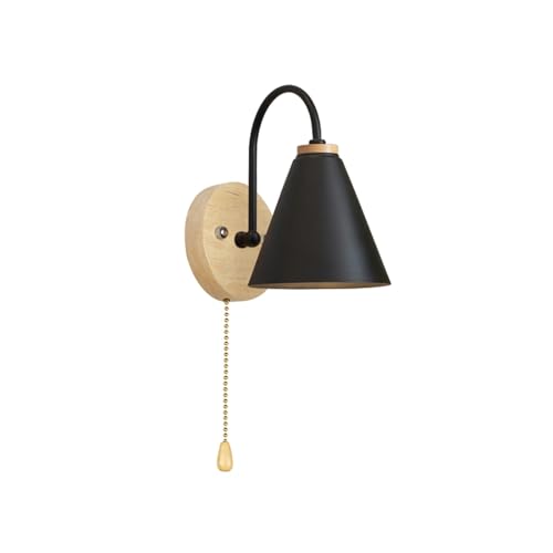 Applique en bois avec interrupteur cuisine salle à manger luminaire noir E27
