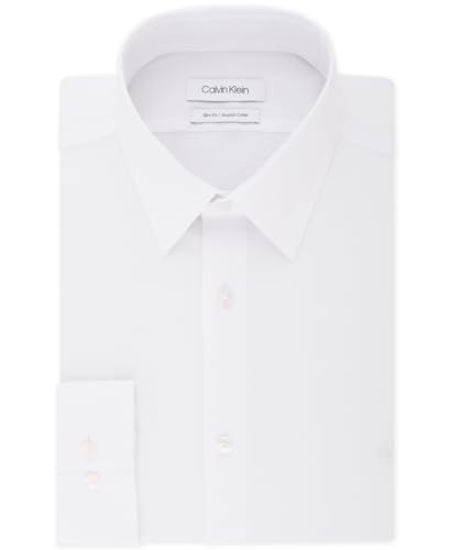 Calvin Klein Men's Dress Shirt Slim Fit Stretch Flex Collar