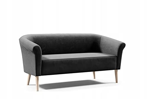 Skandinavisches Sofa 3 Sitzer ESPERO III Braun Sitzbank Velour hohe Beine aus Holz in Schwarz Weiẞ Buche ohne Schlaffunktion (Monolith 97 - grau) Skandinavisches Sofa 3 Sitzer ESPERO III Braun Sitzbank Velour hohe Beine aus Holz in Schwarz Weiẞ Buche ohne Schlaffunktion (Monolith 97 - grau)