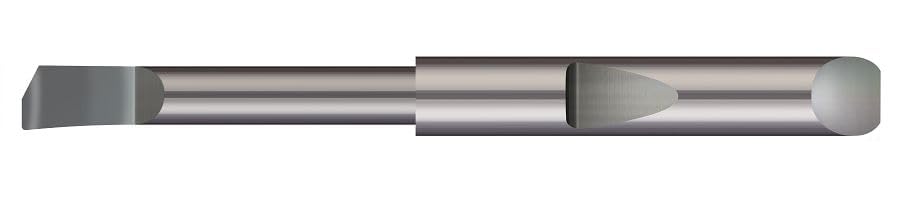 Micro 100 QHBBC-100562-004 Boring Helical Back Rake - Quick Change, .095" Min Bore Dia, 9/16" Max Bore Depth, .050" Offset, .004" Radius, .090" Neck Dia, 3/16" Shank Dia, 2" OAL, Uncoated