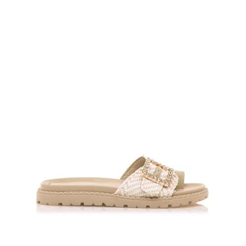 MARIAMARE Sandalias Planas Mujer FRAINE 68556 | Beige | Cód. 60483 | Abiertas
