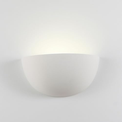 MAZZOLA LUCE Applique bianca da parete in gesso ceramica moderna verniciabile per interno e27
