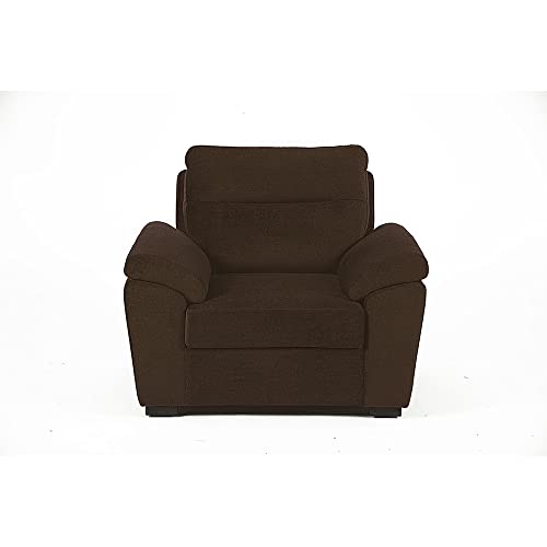 Image of Wakefit Sofa Set | 3 Year Warranty | Sofa 1 Seater, 1 Seater Sofa for Living Room, Wooden Sofa Set, Sofa Set Single Seater - Lounger(Malphino : Dark Earth)