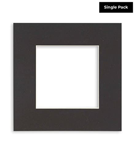 CountryArtHouse Black Acid Free 13x13 Square Picture Frame Mat with White Core Bevel Cut for 9x9 Pictures - Fits 13x13 Frame - Pack of 1 Matboard