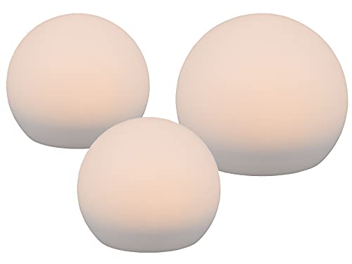 meineWunschleuchte Set di 3 sfere solari bianche Ø 20 cm e Ø 30 cm con picchetto