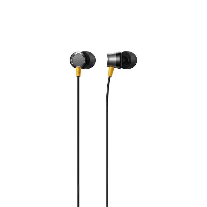 Image of High Clarity Audio - Wired in Ear Earphone Compatible with realme Buds 3 Type-C Jack,in-line Microphone, 9mm Drivers, Intigrated Controls (Black) | Balanced Bass Performance