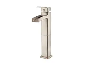 Pfister LG40DF0K Kenzo Single Control Waterfall Vessel Bathroom Faucet in Brushed Nickel, Water-Efficient Model