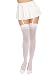 Dreamgirl Women's Sheer Thigh High with Backseam Socks, White, One Size