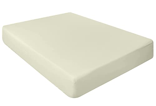 100% Egyptian Cotton 40CM/16 Extra Deep Fitted Sheets (Cream, Double)