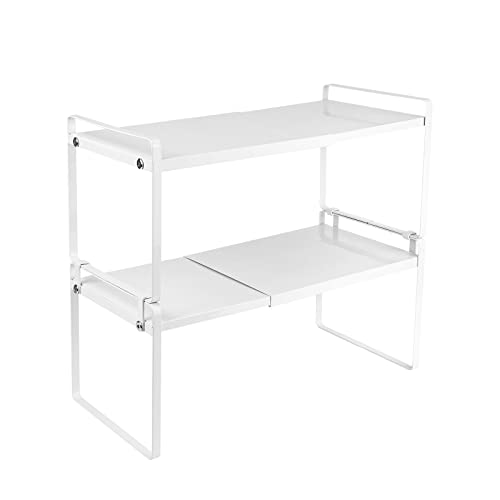 HUOLE Cuisine Métal Demi Etagere Étagère rétractable en Coin pour Placard économise l’espace pour Armoires de Comptoirs, Garde-manger, Aliments et...