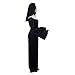 Party Expert Nun Costume for Adults, Sister Black Robe with Veil, Collar and Belt Outfit for Halloween (Standard)