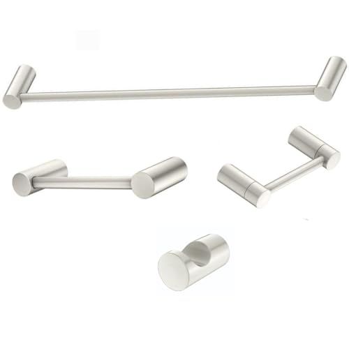 The Door Bull Modern 4-Piece Bathroom Hardware Set - Brushed Nickel