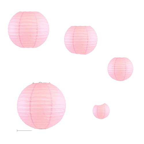 20 sztuk chińska papierowa lampion papierowa latarnia 10 cm 15 cm 20 cm 30 cm wiszące lampiony kula ślub Boże Narodzenie wydarzenie przyjęcie dekoracje - różowy