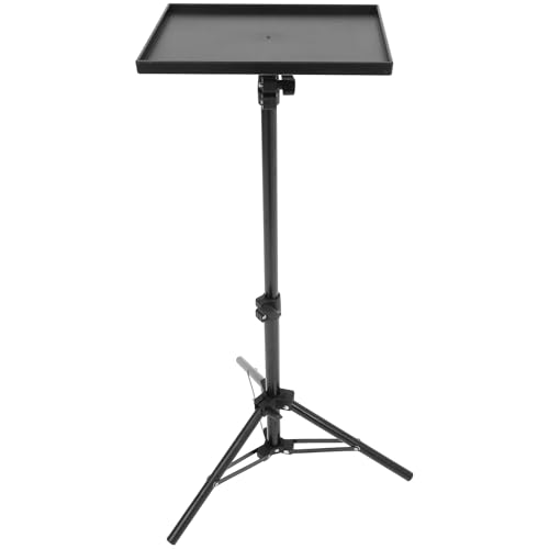 Cabilock Projector Stand Tripod Laptop Holder Stand Projector Tripod Adjustable Tabletop Floor Laptop Floor Rack for Office Home Stage 114CM, 114.00X37.00X37.00CM, Black