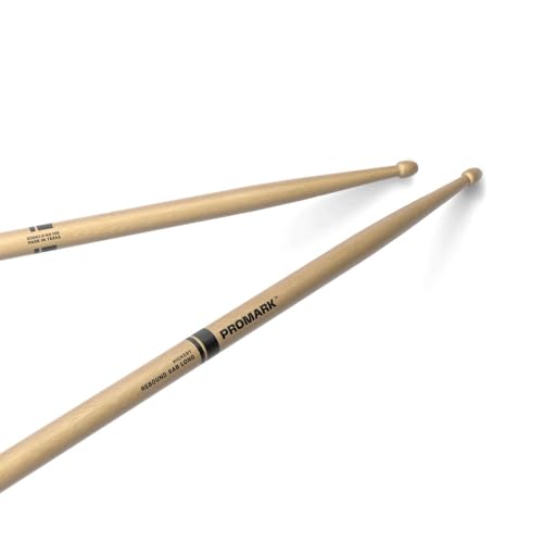 Image of ProMark Rebound 5AB Long Hickory Drumsticks - Enhanced Reach for Versatile Drumming - Acorn Wood Tip - 1 Pair