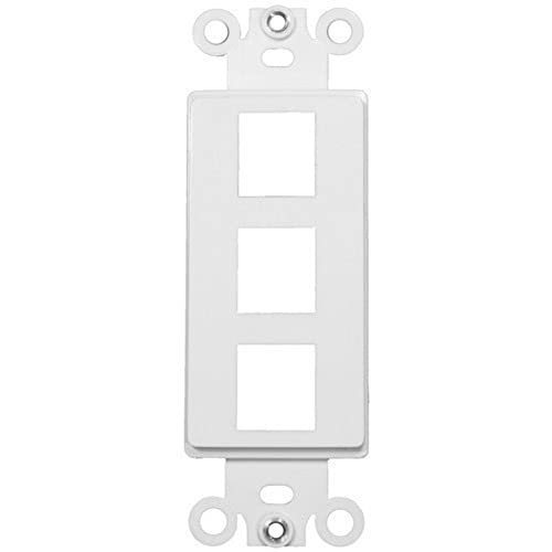 Morris 88116 Decorative DataComm Frame for Keystone Jack and Modular Inserts, 3 Ports, White, 5-Pack