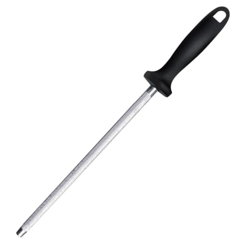Image of Diamond Honing Steel Knife Sharpening Rod - Professional 6-Inch Manual Kitchen Knife & Scissors Sharpener with Carbide Multi-Sharpener - Ideal for All Knife Types (Pack of 1)