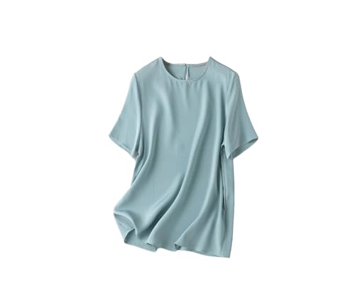 T-shirt soie femme contre la chaleur : le haut fluide à col rond anti-transpiration