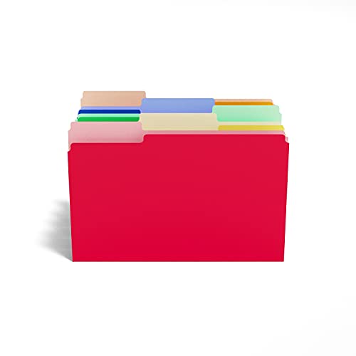 Staples File Folder, Letter, 1/3-Cut Tabs, Assorted Colors, 200/Ctn
