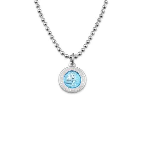 Collar de Surf Get Back St. Christopher Pequeño en Aqua y Blanco