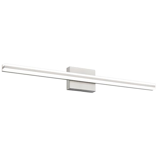Image of SOLFART Bathroom Lighting Fixtures Over Mirror Dimmable 32 Inch LED Vanity Lights Brush Nickel Bathroom Light S8200-810mm-NK-D