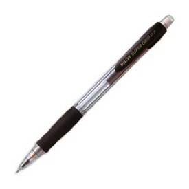Lote de 12 portaminas Pilot, 0,7 mm, recargable, cuerpo de plástico con agarre de goma de color negro. Pilot Supergrip H-187.