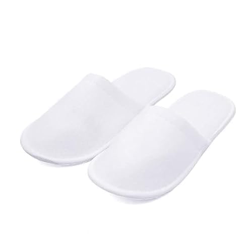 White Disposable Cotton Slippers – Unisex Non-Slip Slippers for Hotel, Spa, Salon, Travel & Indoor Use (Pack of 1)-image-23