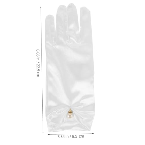 1pair Short Satin Bridal Gloves Detail for Weddings Evening Parties and Tea Events Elegant Lace Gloves for Women and Girls for Photography and Special Occasions2