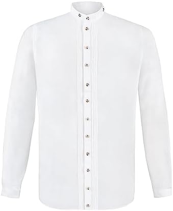 Stockerpoint Herren Julian Trachtenhemd, Weiss, 2XL