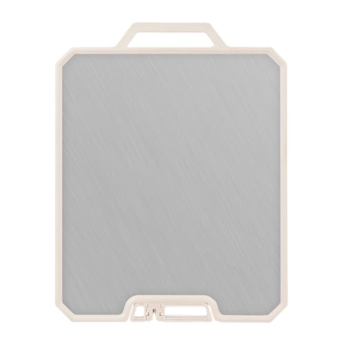 Tablas de cortar para la cocina - Tablas de cortar de acero inoxidable - Con superficie de frotamiento de ajo, bandeja de alimentos utilizable por ambos lados, fácil de limpiar para frutas, carne