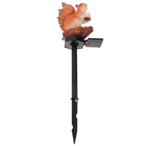 Housoutil Lampe Solaire de Jardin à Piquer D'écureuil en Résine, Lumière Décorative sans Fil pour Jardin et Mariage, Éclairage Extérieur et Pratique