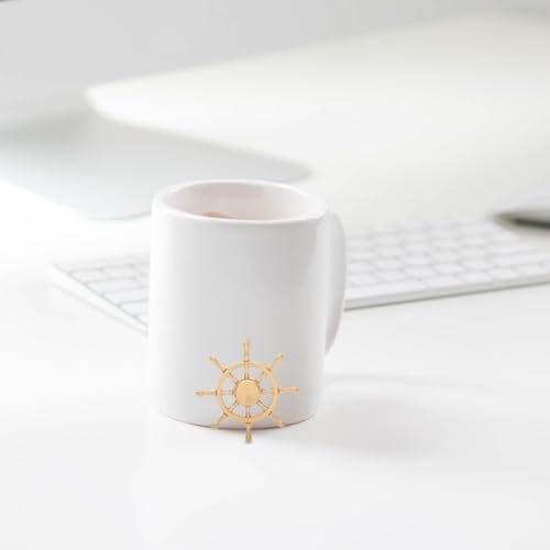 Alipis Messing Steuerrad Deko Schiffsruder Rotierend Navigation Entspannung Schreibtisch Ornament Maritimes Wohnaccessoire für Wohnzimmer und Büro