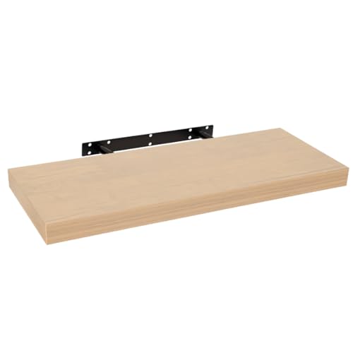 HERSIG - Estantes de Pared - Baldas Flotantes Pared - Estantería Flotante Madera - Baldas para Salones, Dormitorio - Estantes Flotantes Decorativos - Fijación Oculta - MAX 10 kg - Roble - 120x23,5 cm
