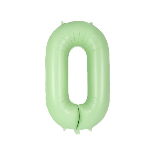 Image of Solid Green 0 / Zero Number Foil Balloons 32 inch Birthday Party Decoration Helium Supported
