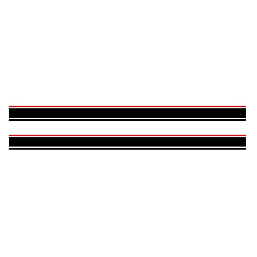 Image of Universal Sports Racing Stripe Lattice Totem Stickers Decals DIY Car Decal Stripe Vinyl Stickers Decoration Racing Accessories for Truck Auto Car Body Side Door78.7 X4.9(2pcs) (Red and Black)