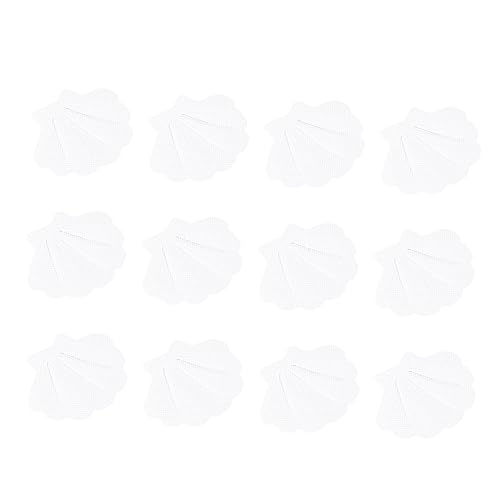 BRIGHTFUFU 12PCS Sea Shell Slip Stickers for Bathroom Safety Non Slip Decals for Shower Kitchen Pool Easy to Install White Bathing Floor Strips