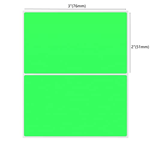 Hybsk 2 x 3 inch Rectangular Inventory Labels Permanent Fluorescent Color Code Organizer Labels (Fluorescent Green)