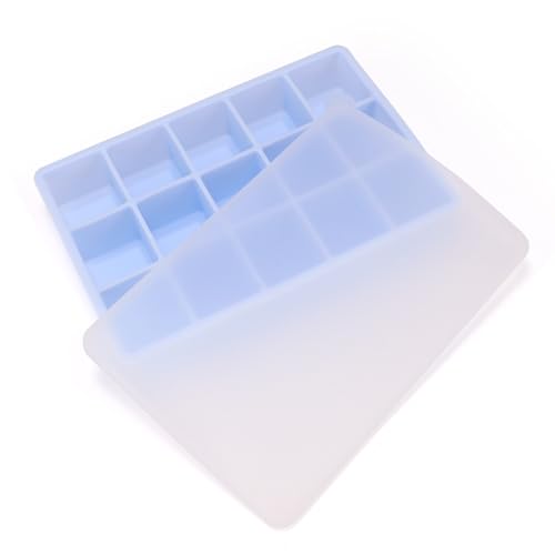 Bandeja de silicona para cubos de hielo con tapa, 15 cubos miniatura 4
