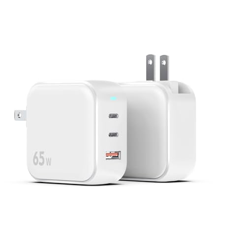 65W GaN USB Wall Charger – Triple Port PD 3.0 Fast Charging Adapt...