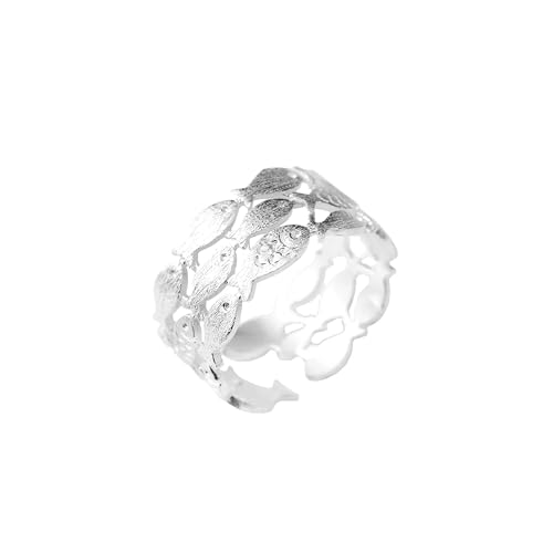 Anillo de plata de ley para niños sin piedras con diseño pez mate