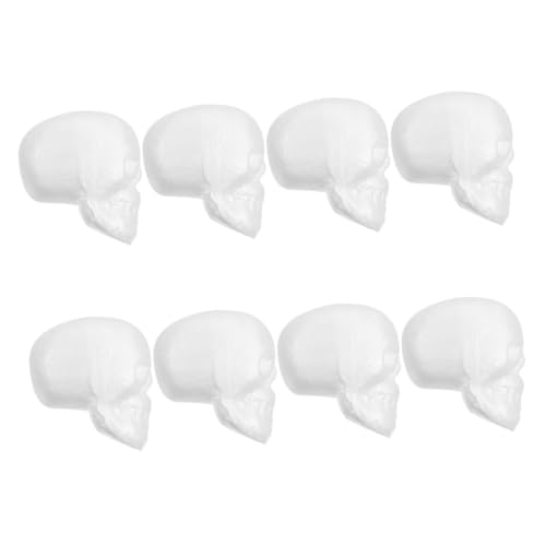 VILLCASE 8pcs Halloween Foam Skull Decorations Lightweight Durable Paintable Ornaments for Indoor Outdoor Festive Decor for Creative Crafts and Party Enhancements