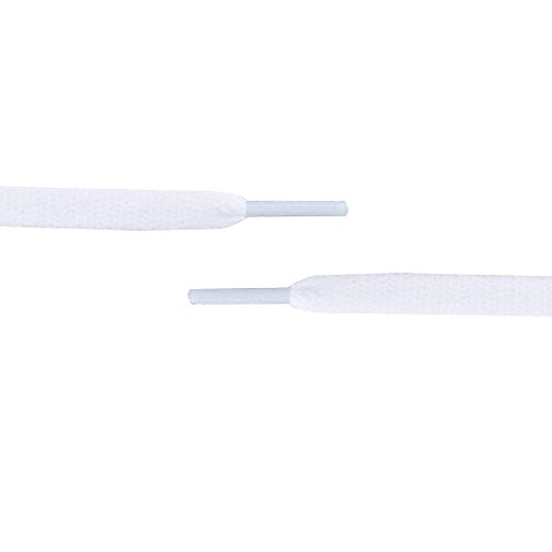 Aomidi 2 Pair Flat Shoelaces 5/16" For Sneakers And Converse Shoelaces Replacements (54" Inches (137 Cm), White) #TOP2