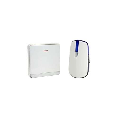 Timbre inalámbrico autoalimentado, alcance de 150 mt, sencillo de instalar. Ideal para notificaciones en hogar o negocios.