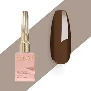 Emigel Professional UV Gel Polish CHOCLATE BROWN- E104 | Cured With UV LED Lamp | Super Glossy Finish |Quick Drying Nail Polish (12ml)